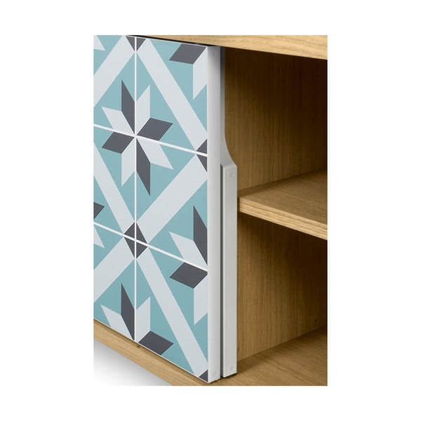 Masă TV din lemn de stejar și picioare din metal TemaHome Dann Makaresh-image-1