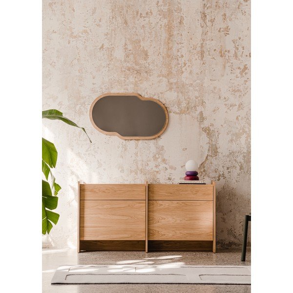 Comodă în culoare naturală cu aspect de lemn de stejar 146x76x51 cm Hido – noo.ma-image-1