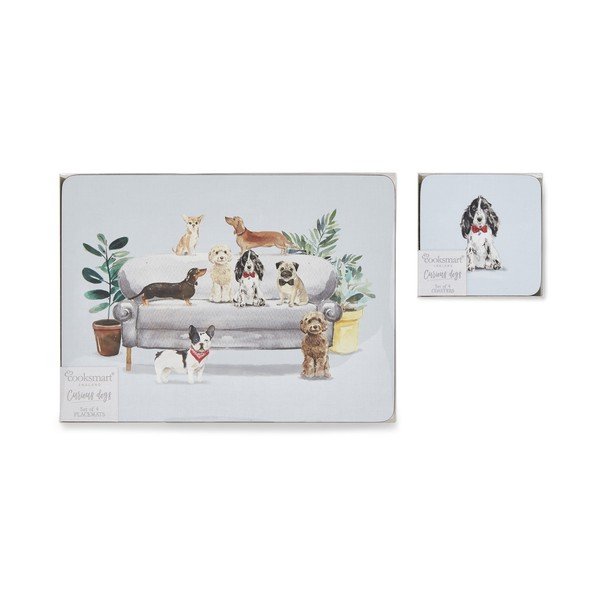 Set cu suporturi farfurii și coasters 8 buc. Curious Dogs – Cooksmart ®-image-4