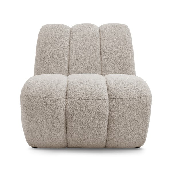 Fotoliu bej cu tapițerie din țesătură bouclé Janissaire – Bobochic Paris-image-3