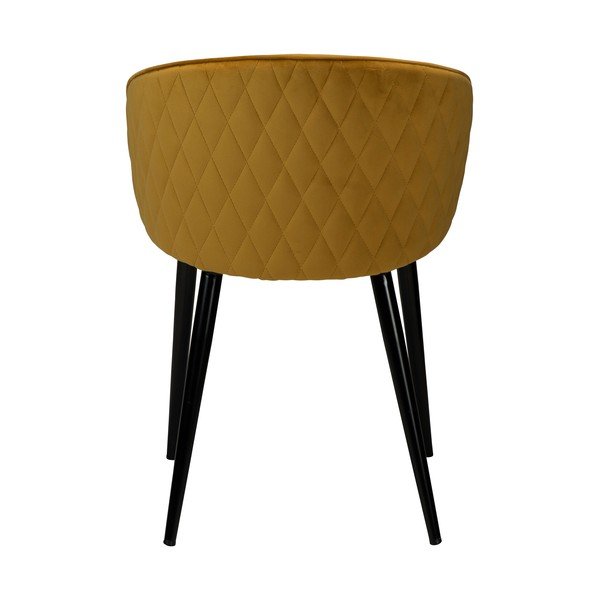 Scaun de dining galben muștar din catifea Dual – DAN-FORM Denmark-image-4