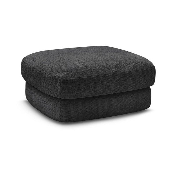 Taburet negru cu tapițerie din chenille Leonore – Bobochic Paris