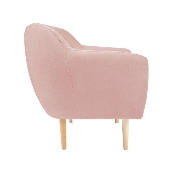 Fotoliu cu tapițerie din catifea Mazzini Sofas Sardaigne, roz deschis-image-3
