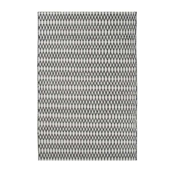 Covor lână Linie Design Elliot White Black, 140x200 cm