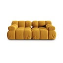 Canapea galbenă cu tapițerie din catifea 188 cm Bellis – Micadoni Home