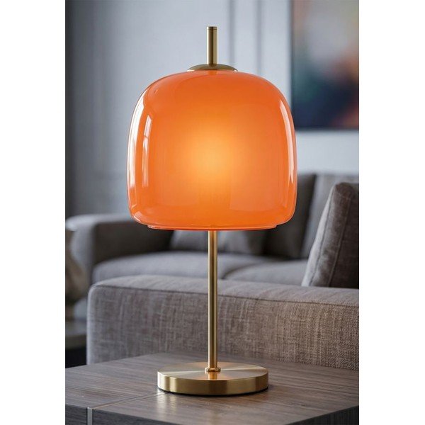 Veioză portocalie/aurie din metal cu abajur din sticlă (înălțime 53 cm) Oldy – Mauro Ferretti-image-1