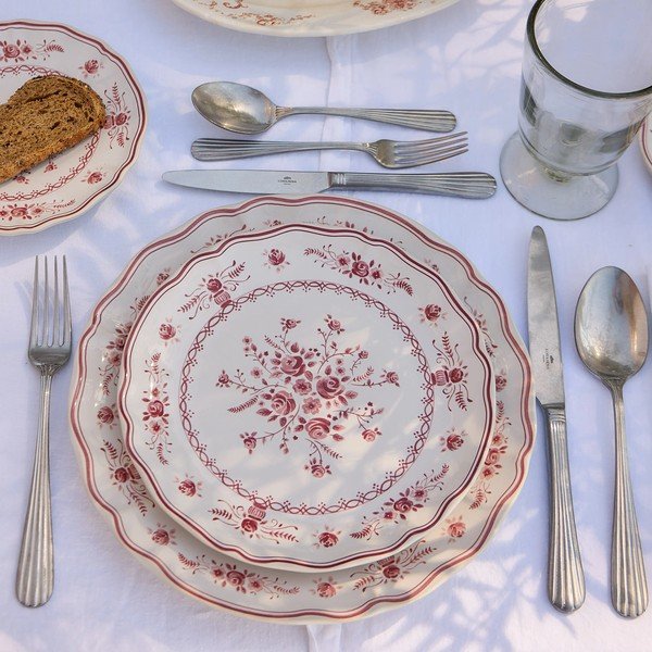 Farfurie roșie/albă pentru desert  din gresie ø 21 cm Vila – Costa Nova-image-4