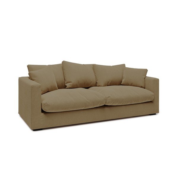 Canapea din catifea reiată bej 220 cm Comfy - Scandic-image-1