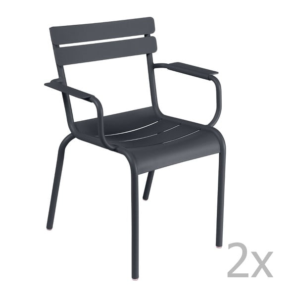 Set 2 scaune cu mânere Fermob Luxembourg, antracit
