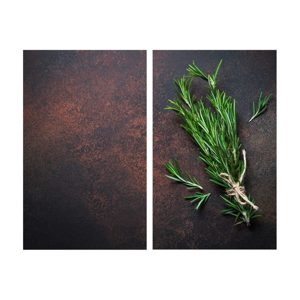 Protecții de aragaz 2 buc. din sticlă temperată 52x30 cm Rosemary – Allstar