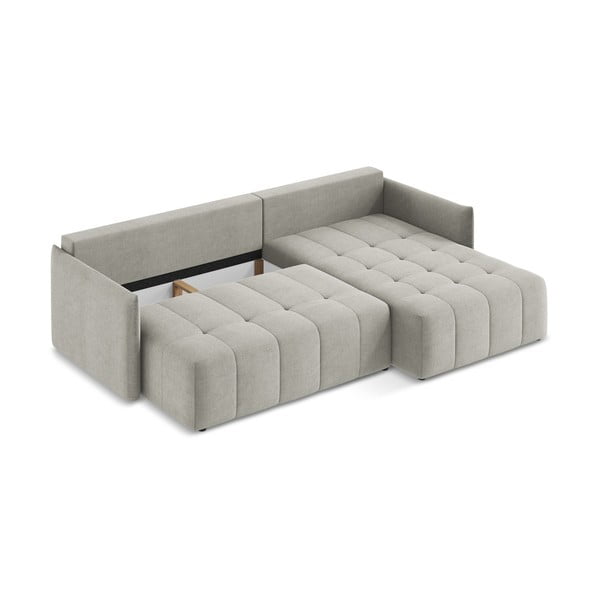 Colțar gri deschis extensibil/cu spațiu de depozitare (cu colț pe partea dreaptă/cu șezlong) Moku – Makamii-image-4