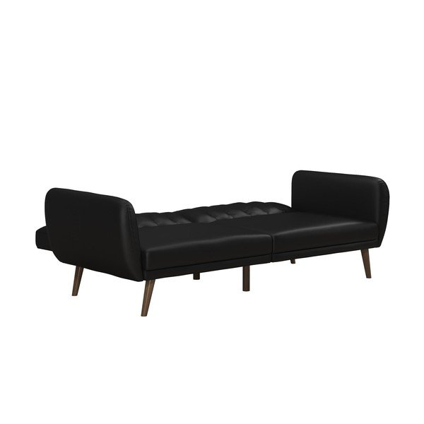 Canapea extensibilă neagră din imitație de piele 207 cm Brittany - Novogratz-image-4