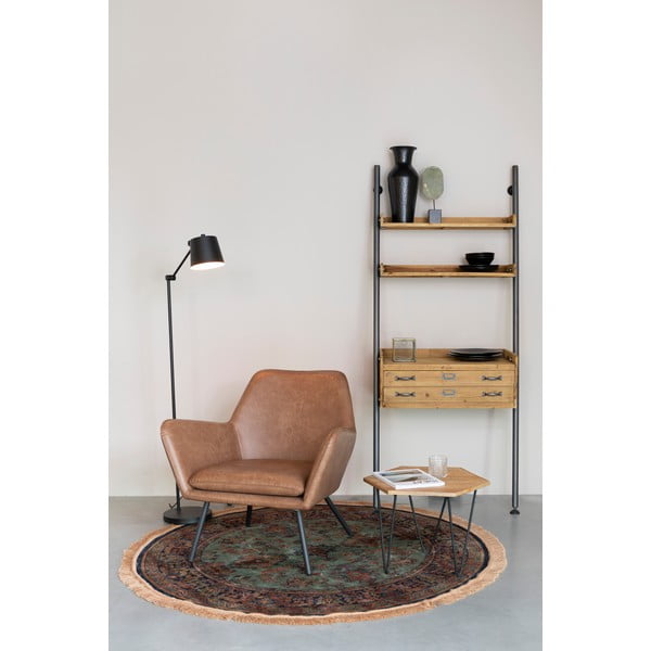 Lampadar negru cu abajur din metal (înălțime 135 cm) Hajo – White Label-image-3