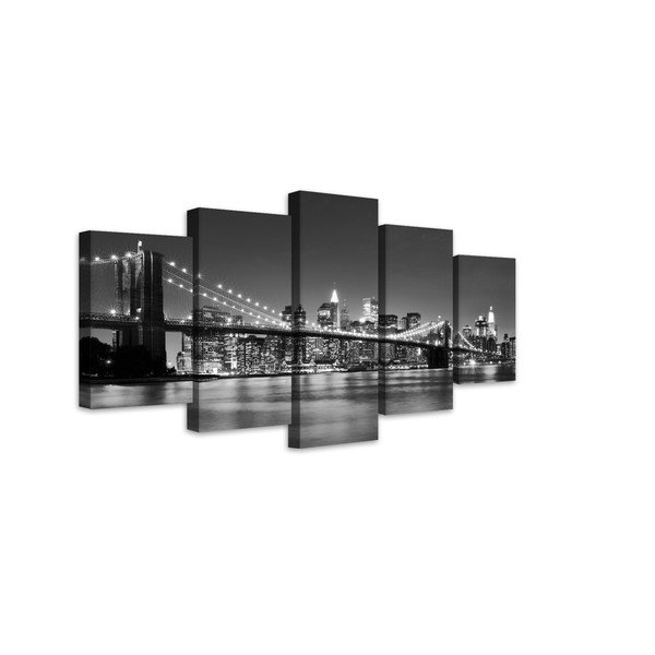Tablou din mai multe piese Styler Most BW, 100 x 150 cm-image-1