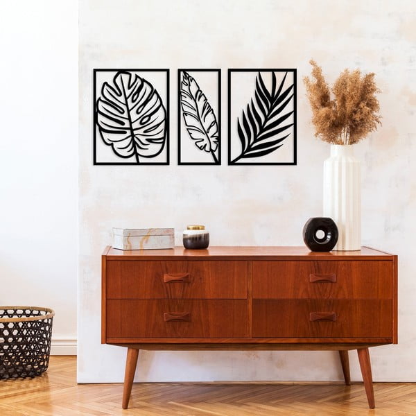 Decorațiune de perete din metal 80x38 cm Leaf – Wallity-image-3