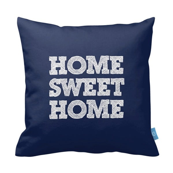 Față de pernă Home Sweet Home, 43x43 cm, albastru