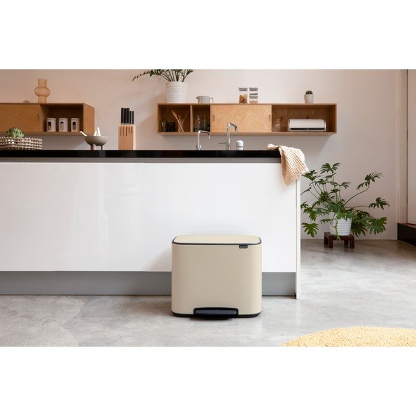 Coș de gunoi bej cu pedală din oțel 36 l Bo – Brabantia-image-1
