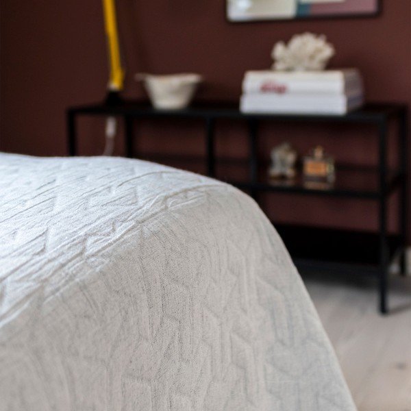 Cuvertură alb din bumbac reciclat pentru pat dublu 250x250 cm Trio – Mette Ditmer Denmark-image-1