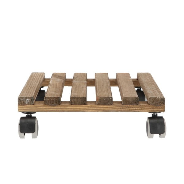 Suport din lemn cu roți pentru ghivece Esschert Design, 29 x 29 cm, maro-image-2