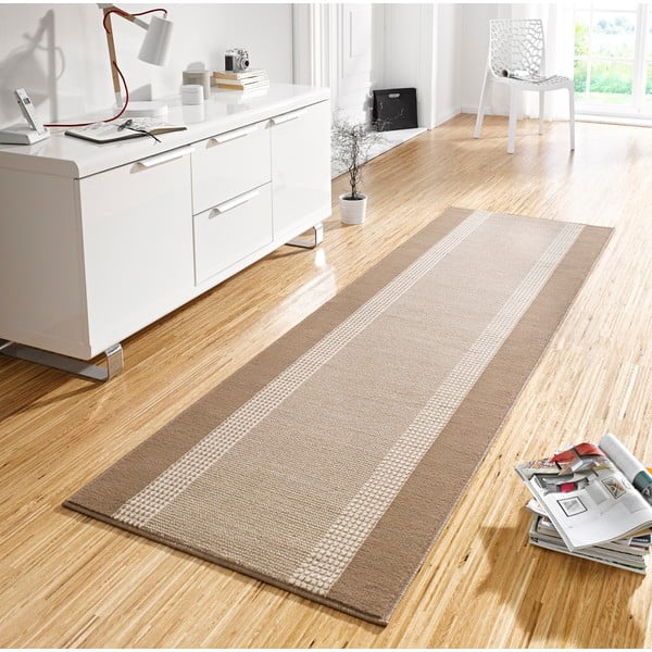 Covor tip traversă Hanse Home Basic, 80x200 cm, bej-maro-image-1