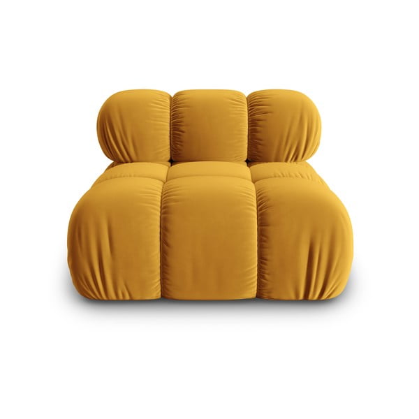 Modul pentru canapea galben cu tapițerie din catifea (de mijloc) Bellis – Micadoni Home