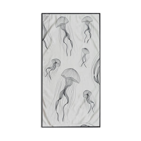 Prosop de plajă negru-alb 90x180 cm Jellyfish – DecoKing-image-2