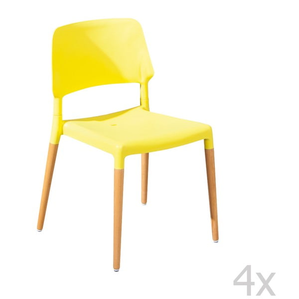 Set 4 scaune Molde Yellow, galben