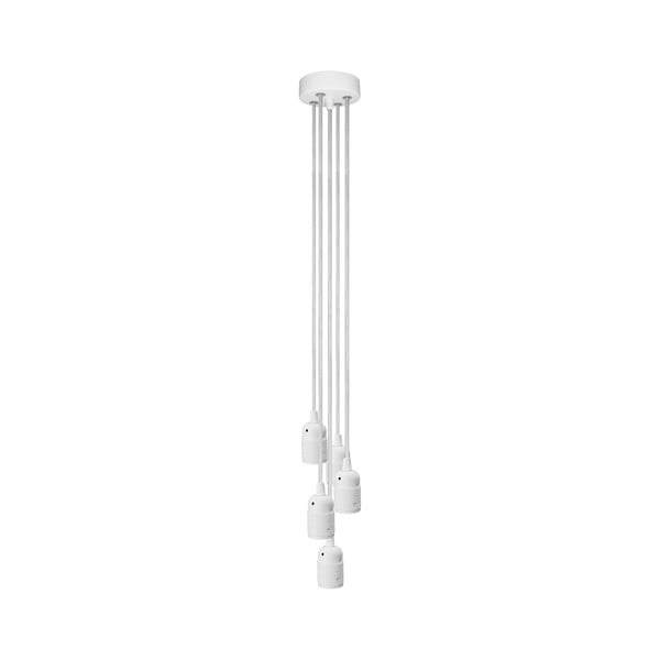 Lampă de tavan 5 cabluri Bulb Attack Uno, cablu alb și manșon alb