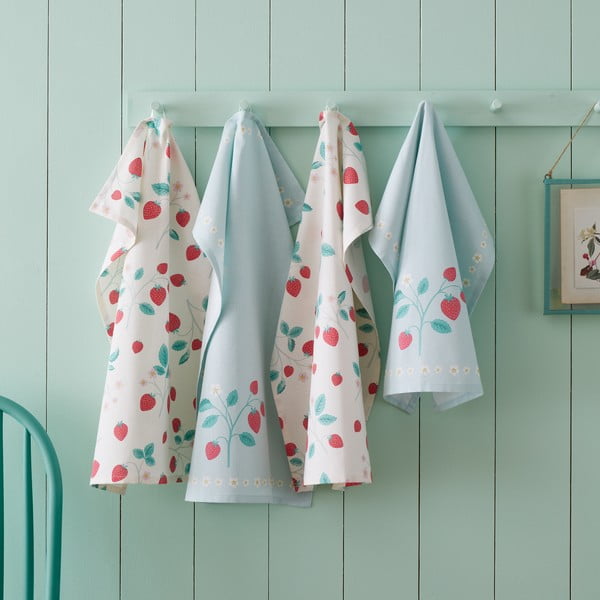 Prosoape de vase 4 buc. din bumbac 50x70 cm Strawberry Garden – Catherine Lansfield-image-1