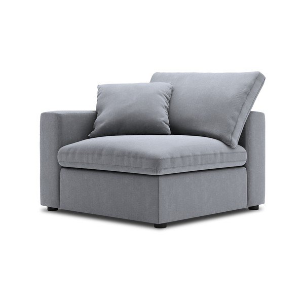 Modul cu tapițerie din catifea pentru canapea colț de stânga Windsor & Co Sofas Galaxy, gri-image-2