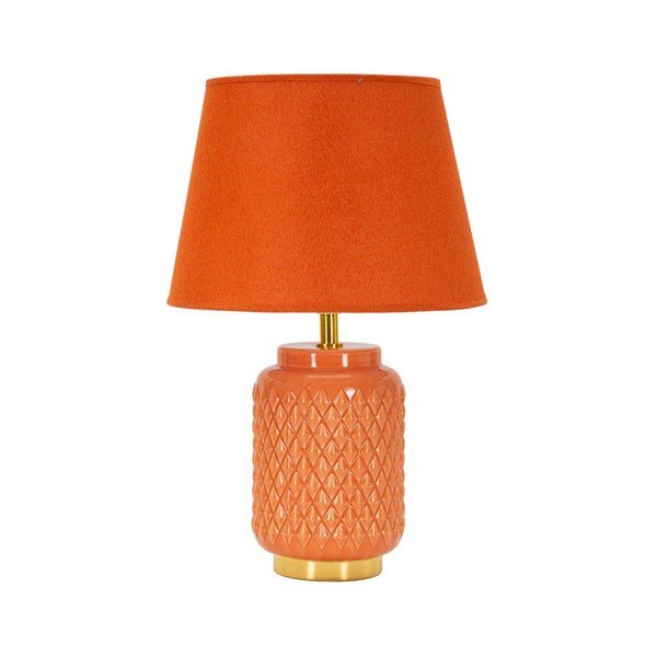 Veioză portocalie din ceramică cu abajur textil (înălțime 44 cm) – Mauro Ferretti