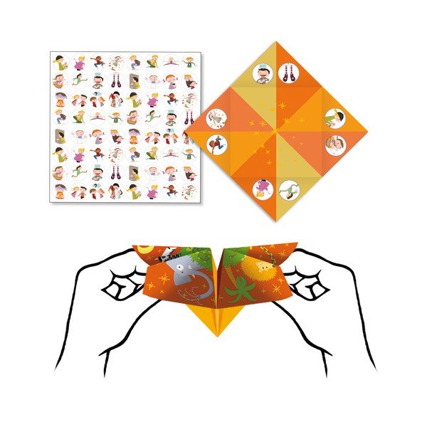 Set hârtii origami cu autocolante Djeco Fortune-image-1