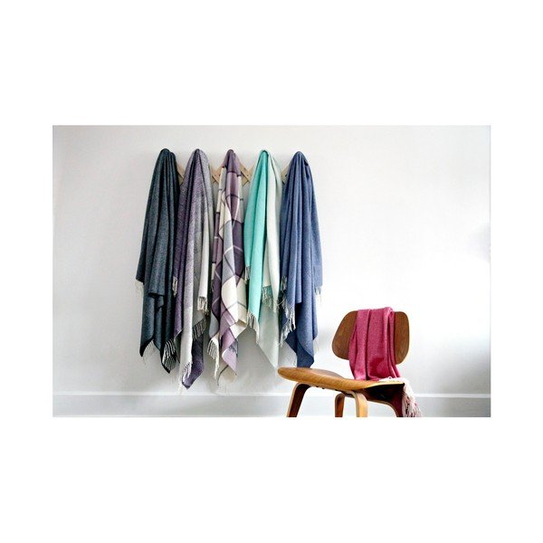 Pătură din lână de alpaca Hawke&Thorn Bradshaw Check, 180 x 130 cm, albastru-image-4