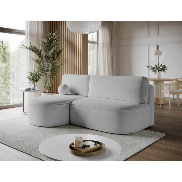 Colțar gri extensibil/cu spațiu de depozitare cu tapițerie din chenille (cu colț pe partea stângă/cu șezlong) Livosa – ELTAP-image-4