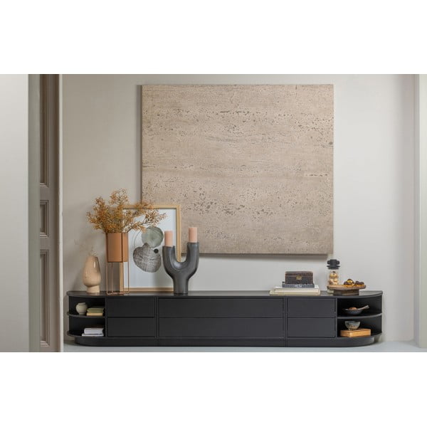 Comodă TV modulară neagră din lemn masiv de pin 256x40 cm Finca – WOOOD-image-1