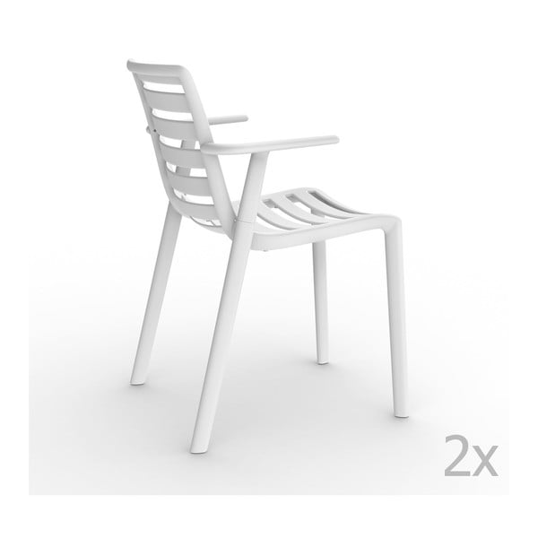 Set 2 scaune grădină, cu cotiere, Resol Slatkat, alb