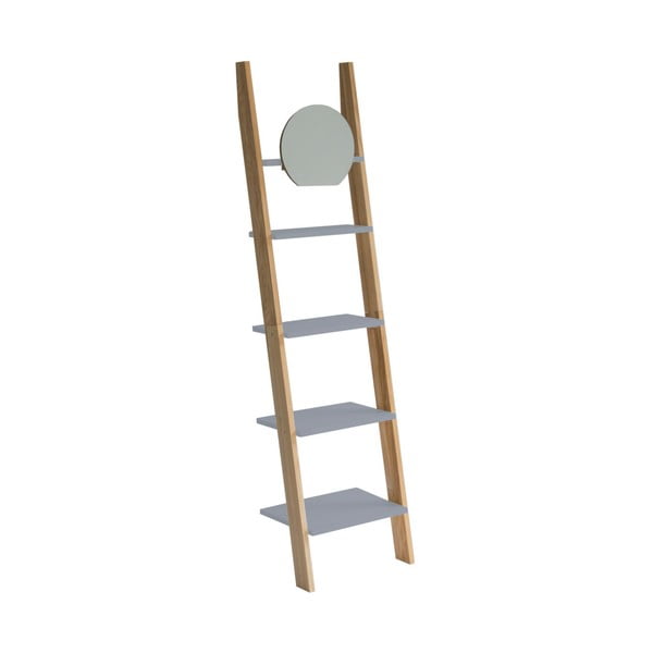 Etajeră cu suport din lemn și oglindă Ragaba Ashme Ladder, gri închis