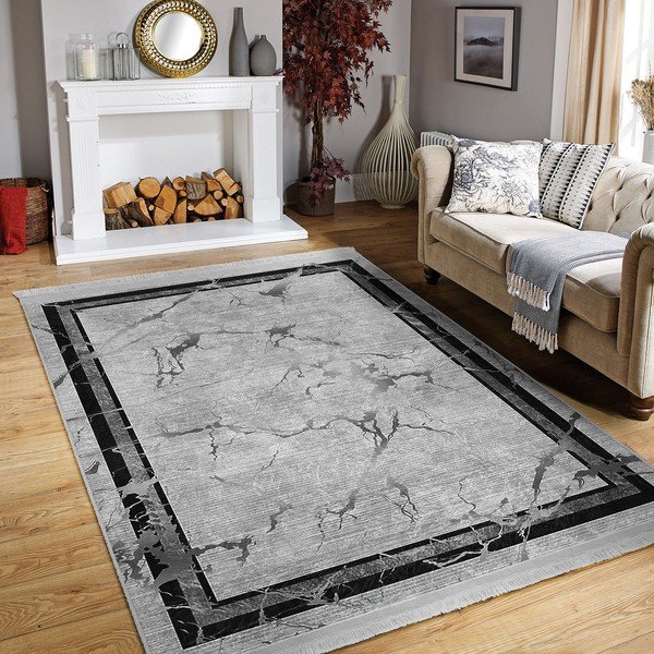 Covor gri de tip traversă 80x200 cm – Mila Home-image-4