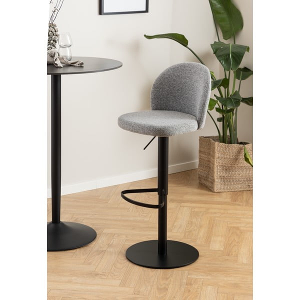 Scaun de bar negru/gri cu înălțime ajustabilă (înălțime șezut 55 cm) Patricia – Actona-image-2