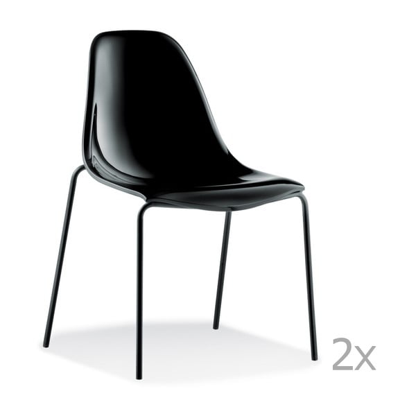 Set 2 scaune Pedrali Dream, negru