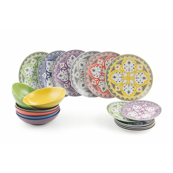 Set 18 farfurii din gresie și porțelan VDE Tivoli 1996 Marocco-image-1