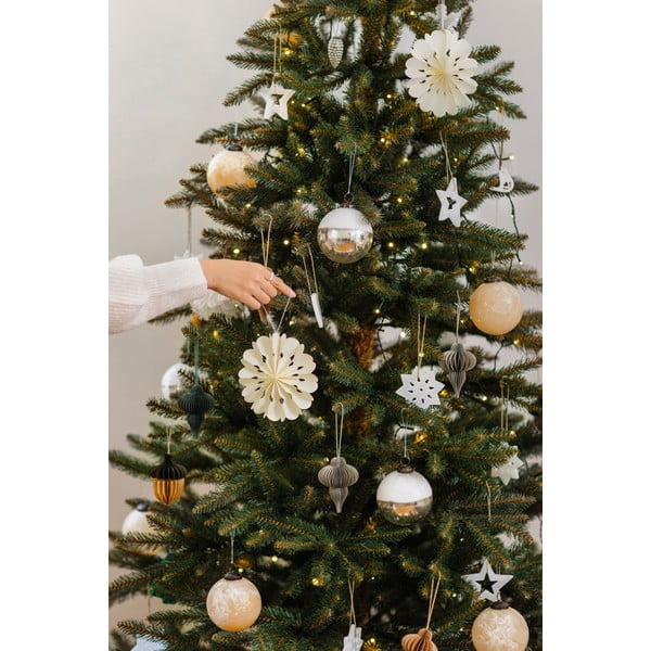 Ornament de Crăciun lucrat manual din hârtie ø 10 cm Honeycomb Snowflake – Sass & Belle-image-2