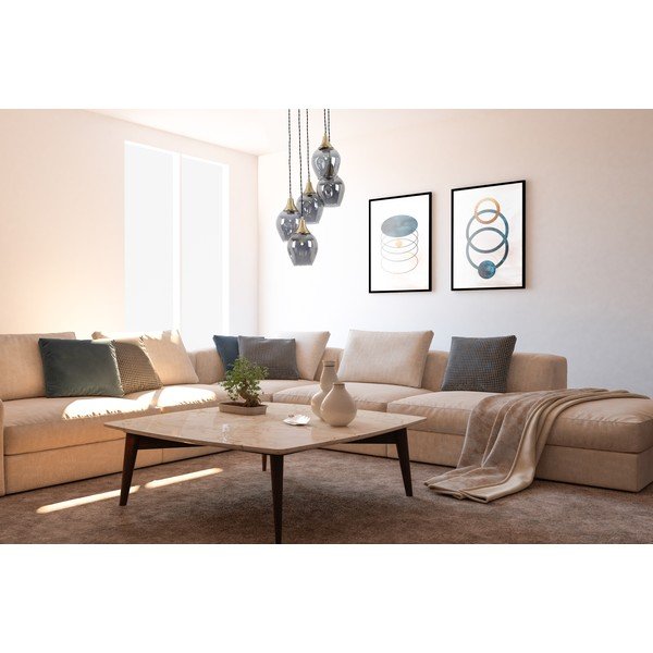 Lustră cu abajur din sticlă ø 15 cm Marlo – Squid Lighting-image-1