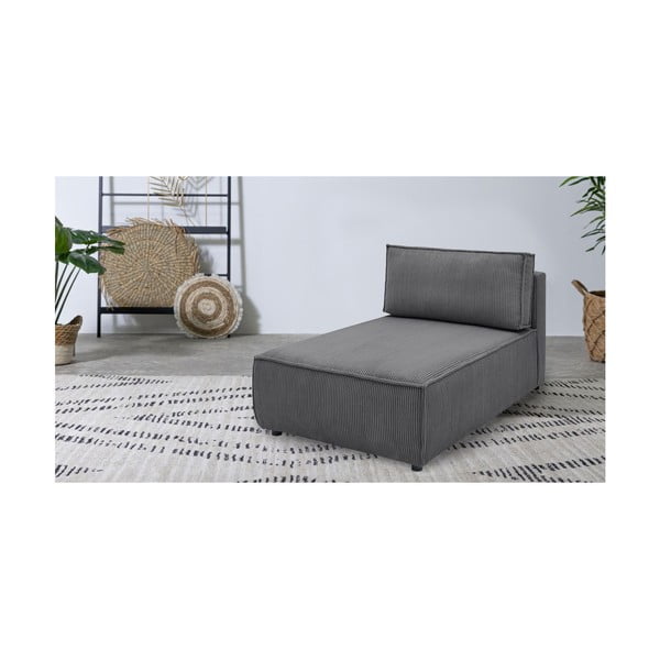 Modul pentru canapea gri închis cu tapițerie din catifea reiată  (cu colț variabil) Nihad modular – Bobochic Paris-image-1