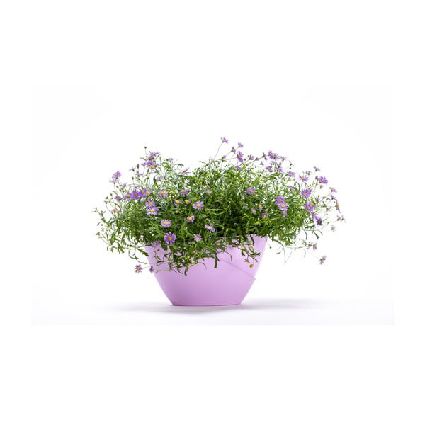 Ghiveci cu sistem de auto-irigare Plastia Doppio, roz-pastel-image-2