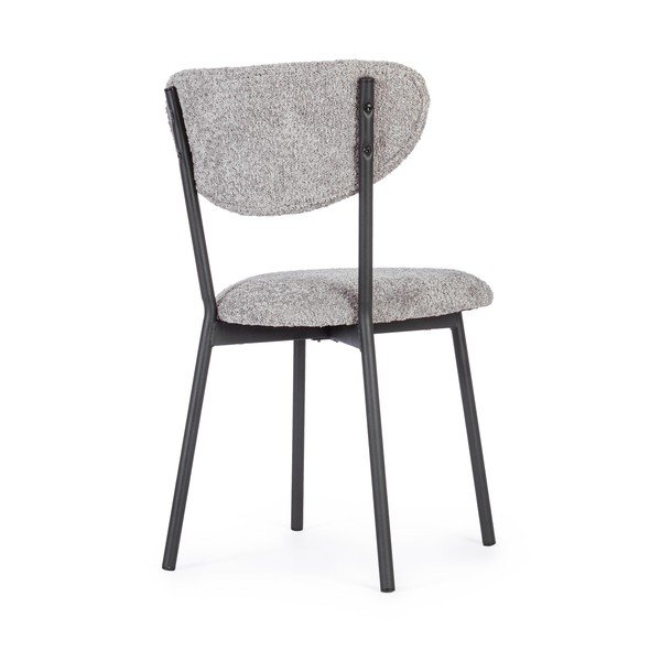 Scaun de dining gri deschis tapițat Ludmilla – Bizzotto-image-3