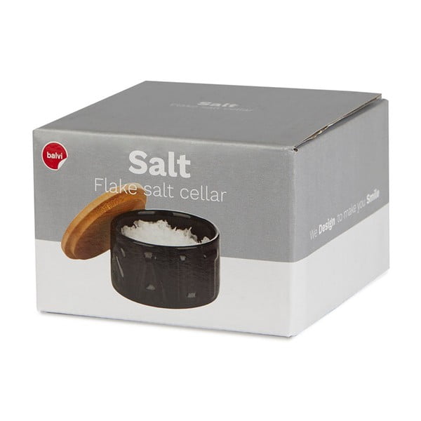 Recipient pentru sare cu capac Balvi, negru-image-3