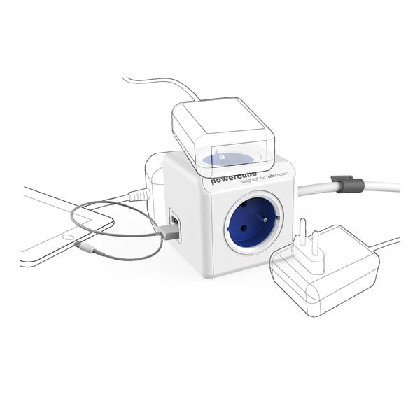 Priză 13 cm PowerCube Extended USB – Cubenest-image-2