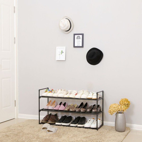 Suport metalic pentru 12 perechi de pantofi Songmics, lățime 92 cm, negru-image-3