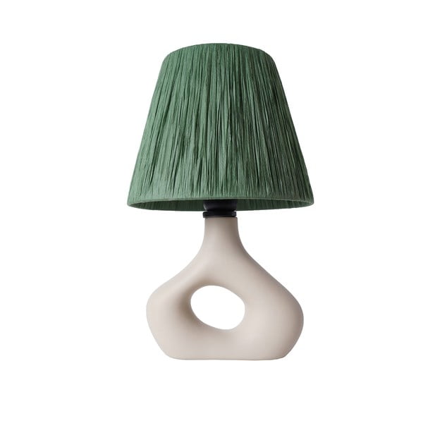Veioză verde cu abajur din sfoară din hârtie (înălțime 40 cm) Serin – Opviq lights